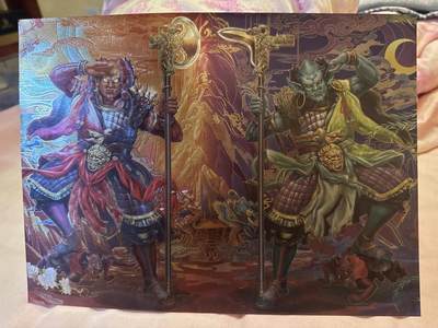 月落卡牌大清仓第6期 - 卡玩帕克   封神天下   门神一对    A4尺寸粗闪大卡一张