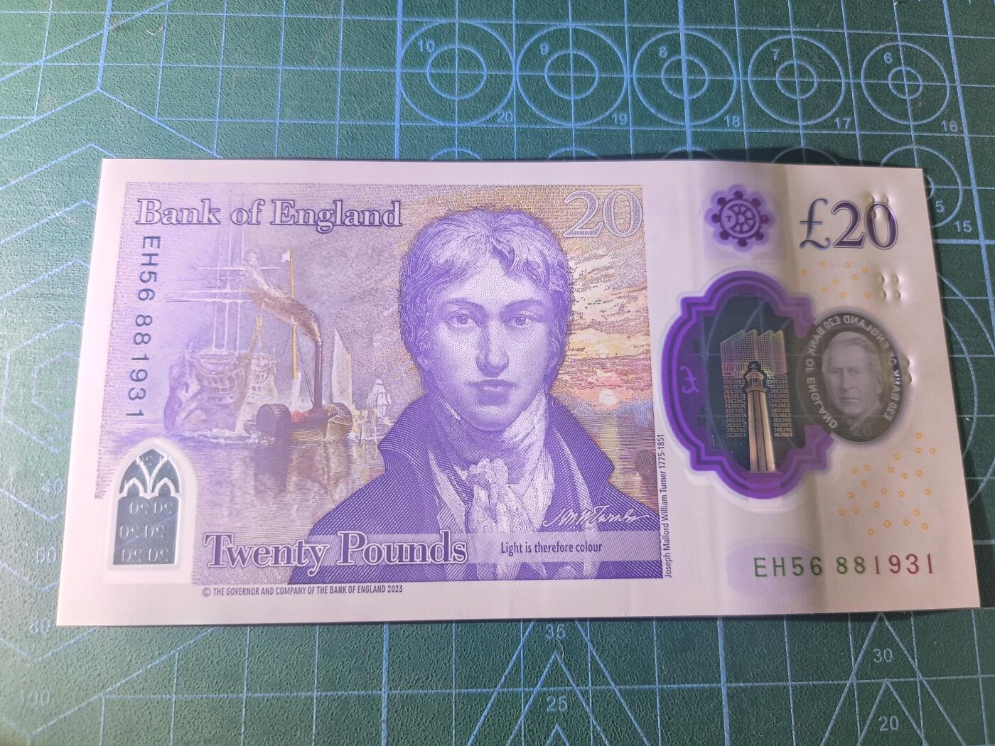 世界靓号纸钞第八十二期 2024年英国英格兰银行20镑 查尔斯镑 品相如图