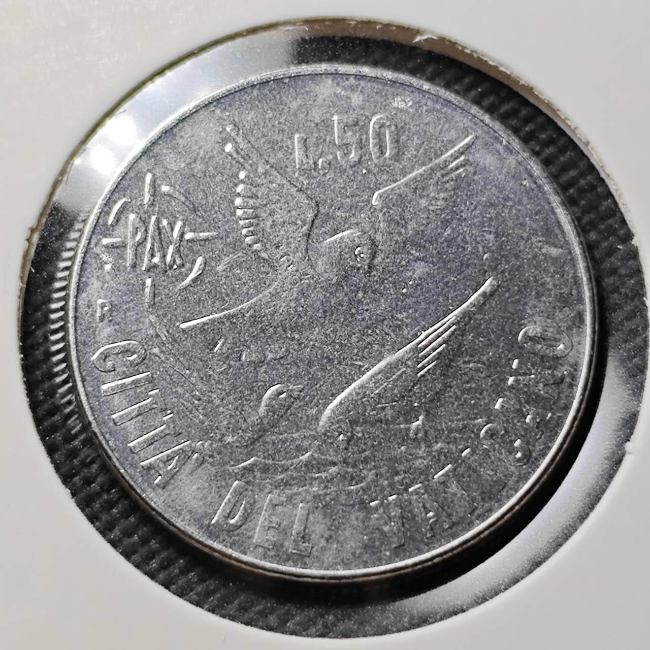 KK钱币收藏小铺   第403期 2月预留时间 周末发货  梵蒂冈50里拉