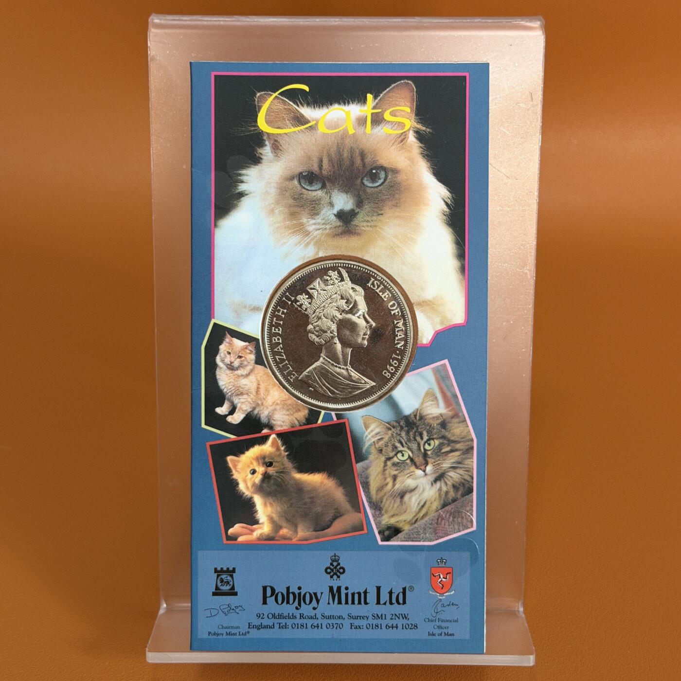 ＜星葵🌻钱币社＞硬币场·第71期·3月10日发货 马恩岛1998年伯曼猫卡装1克朗纪念币