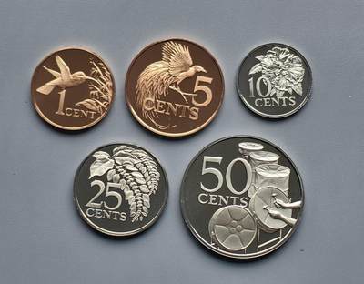 《崇甫堂》—外币小精品专场⑨ - 特立尼达和多巴哥1975年精制币五枚组 KM#25FM(P)