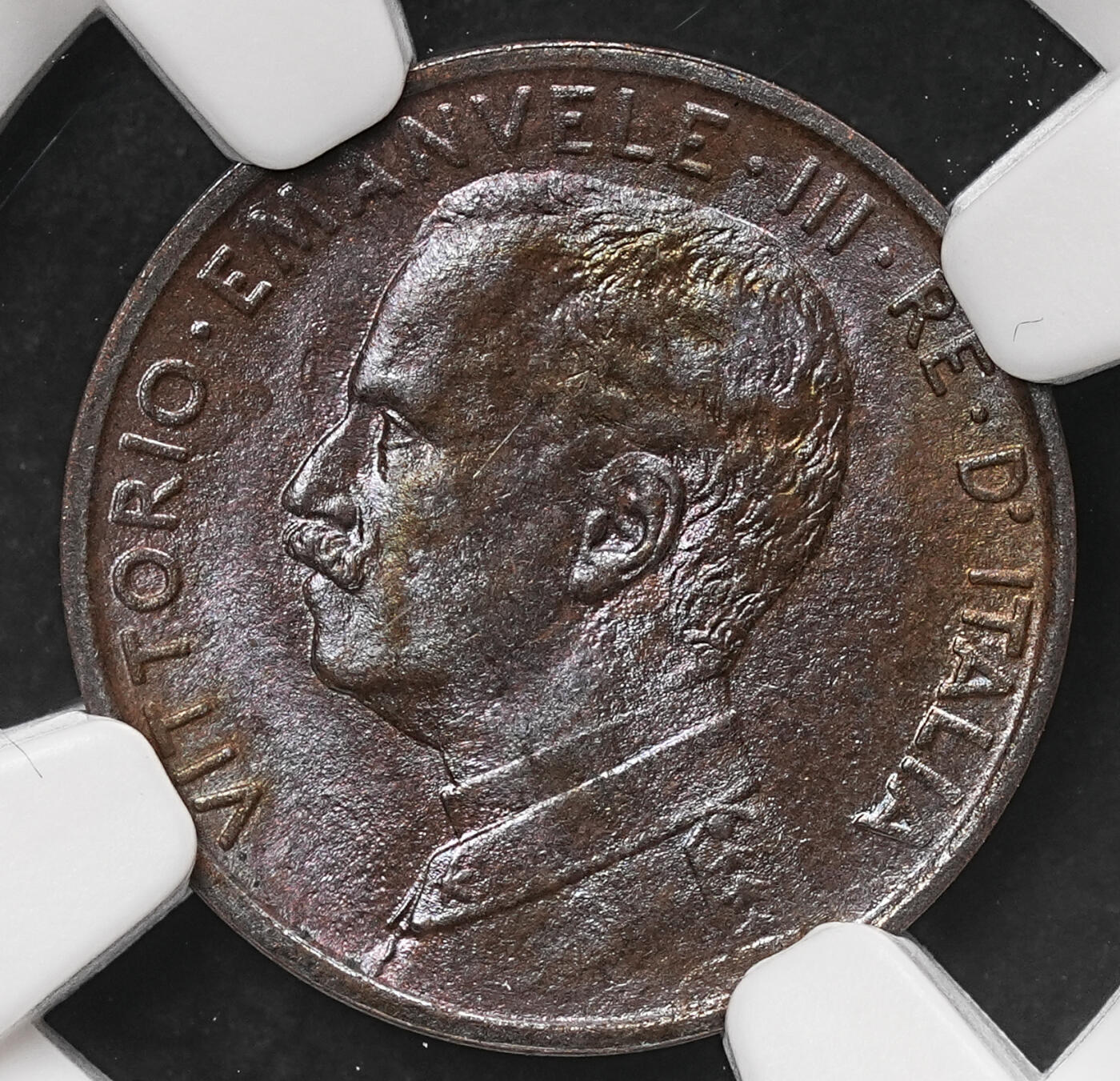 修遠堂世界钱币第106期，请看参拍说明 NGC MS64BN 1915年意大利1分铜币