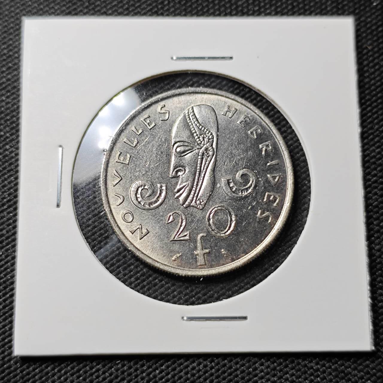 KK钱币收藏小铺   第402期 2月预留时间 周末发货  1967法属赫布里底20法郎