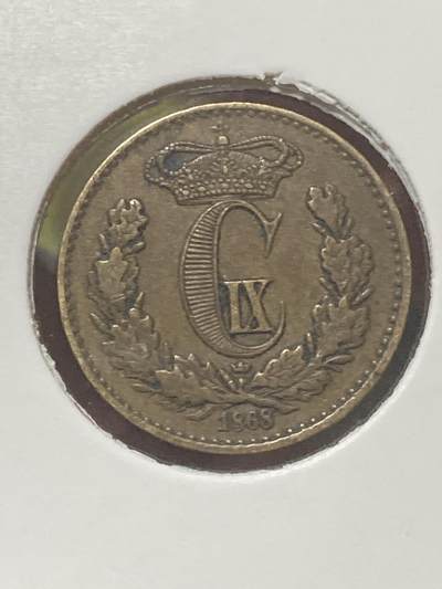 2026年第三十四场(总第二百零三场）外国精品纸夹币场(免佣金) - 丹麦王国🇩🇰1868单年份1/2国家货币斯基林(克里斯蒂安九世时期，皇冠标，c版哥本哈根造)