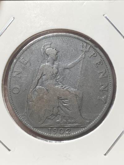 2026年第三十四场(总第二百零三场）外国精品纸夹币场(免佣金) - 少见版本–英国🇬🇧1902单年份1便士(爱德华七世时期，Low  horizon line–低海平面版本  )