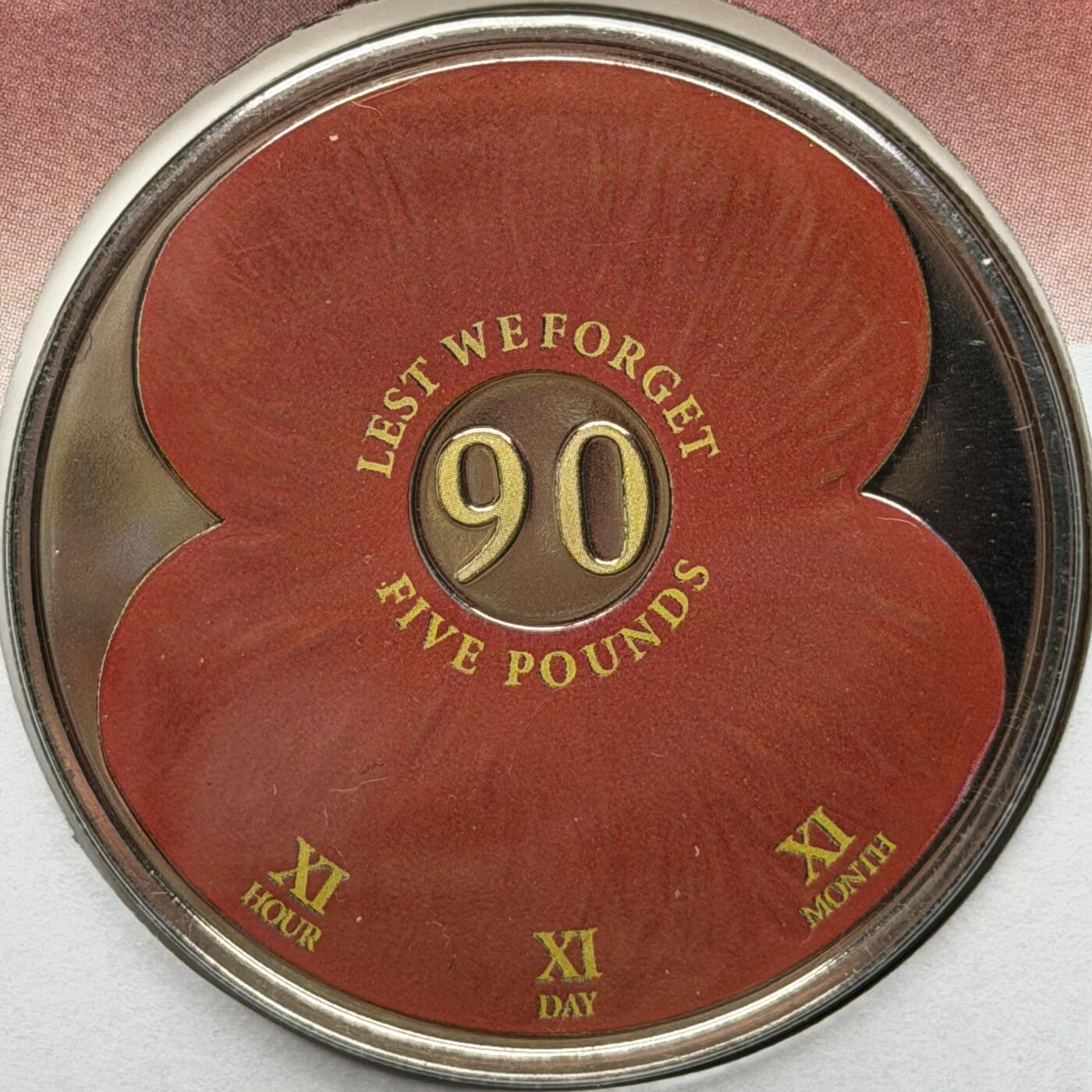 ＜星葵🌻钱币社＞硬币场·第71期·3月10日发货 〈邮币封〉泽西岛2011年阵亡将士纪念日90周年·罂粟花5镑克朗型彩色纪念币