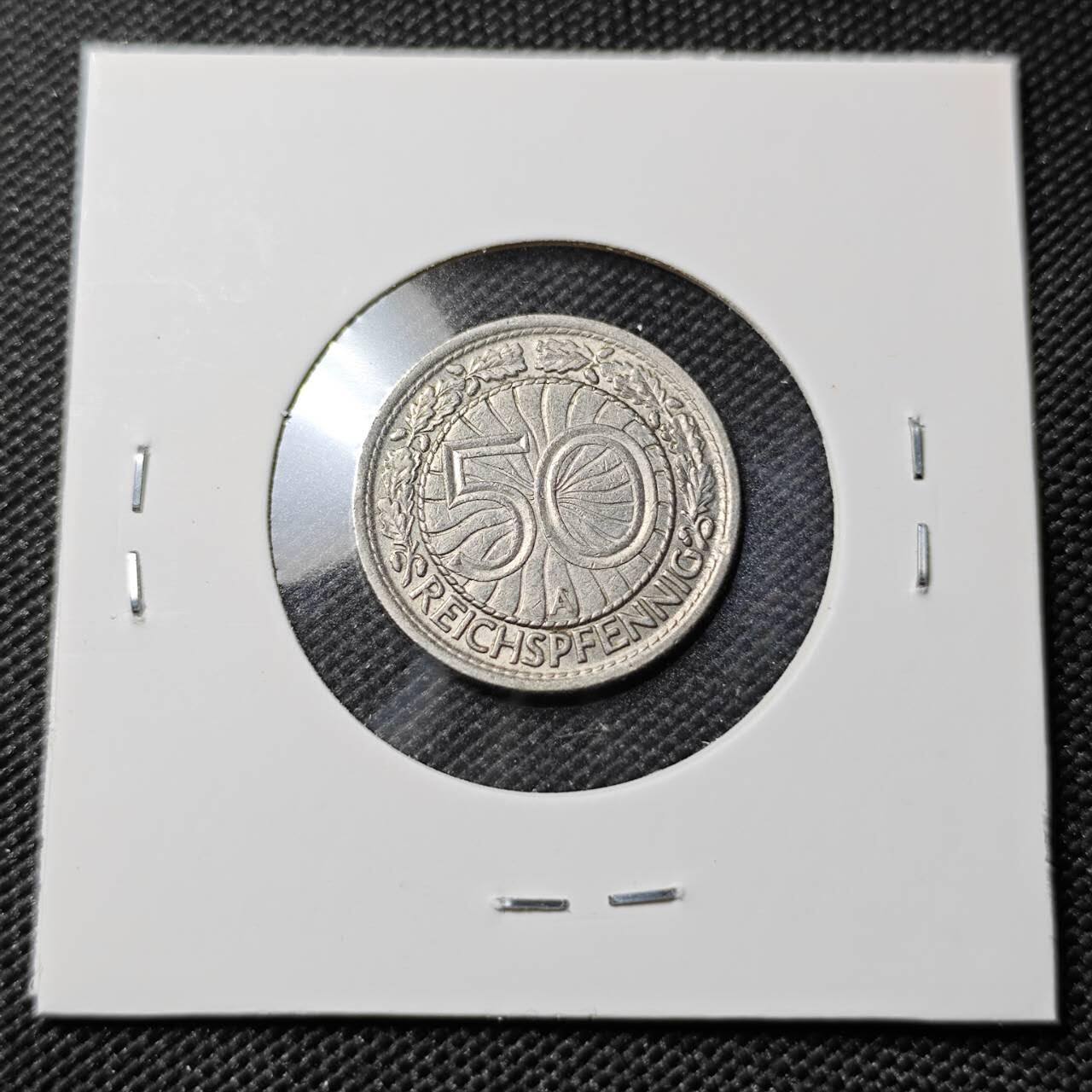 KK钱币收藏小铺   第402期 2月预留时间 周末发货  德国50芬尼镍币