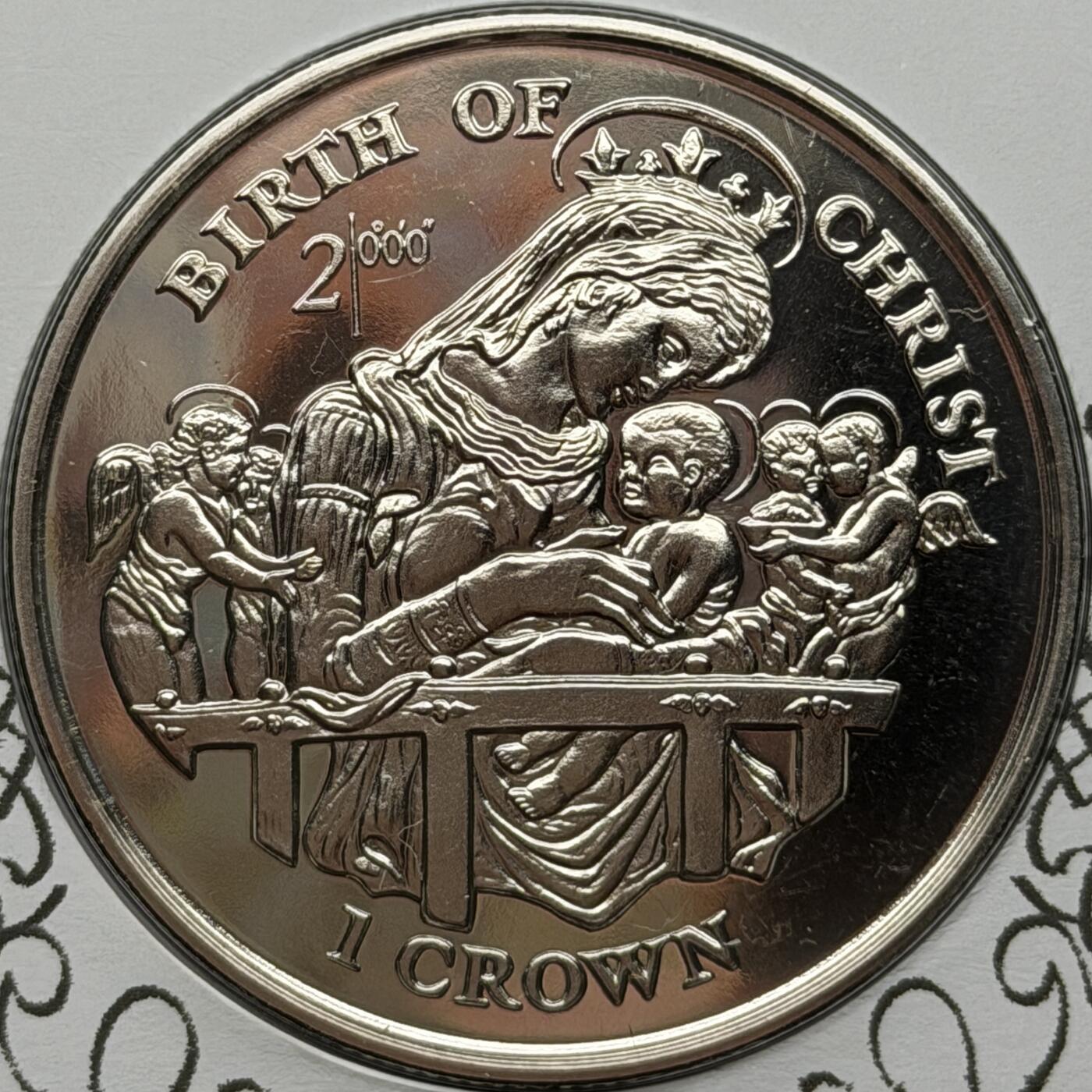 ＜星葵🌻钱币社＞硬币场·第71期·3月10日发货 〈邮币封·签名版〉马恩岛1997年千禧年·基督诞生1克朗纪念币