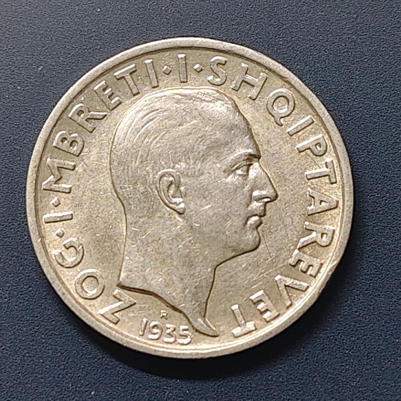 【全场包邮】纯粹捡漏拍511场 意占阿尔巴尼亚1935年1法郎银币【23.2毫米5克83.5%】