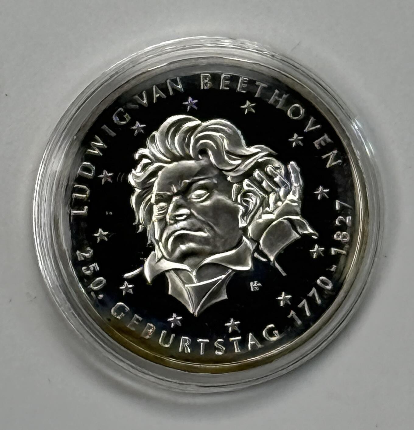 S&S Numismatic世界钱币-拍卖 第121期  德国2020年 路德维希·凡·贝多芬诞辰250周年 20欧元精制纪念银币 官方卡币 18克925银