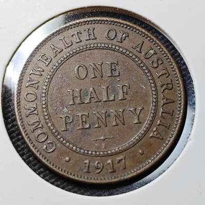 KK钱币收藏小铺   第402期 2月预留时间 周末发货 - 1917 澳大利亚1便士铜币