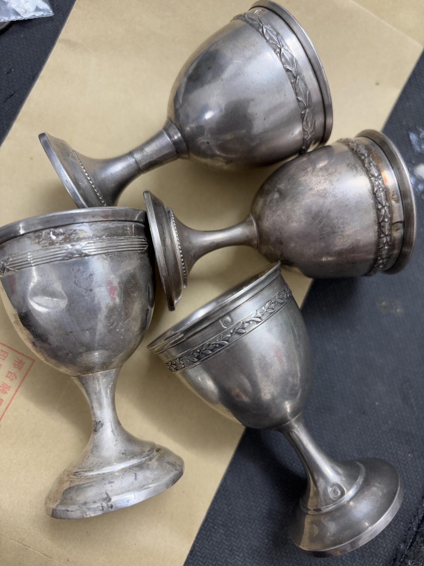 文馨钱币收藏第 296 场，长期接代拍业务 海外回流银杯四个 73 克