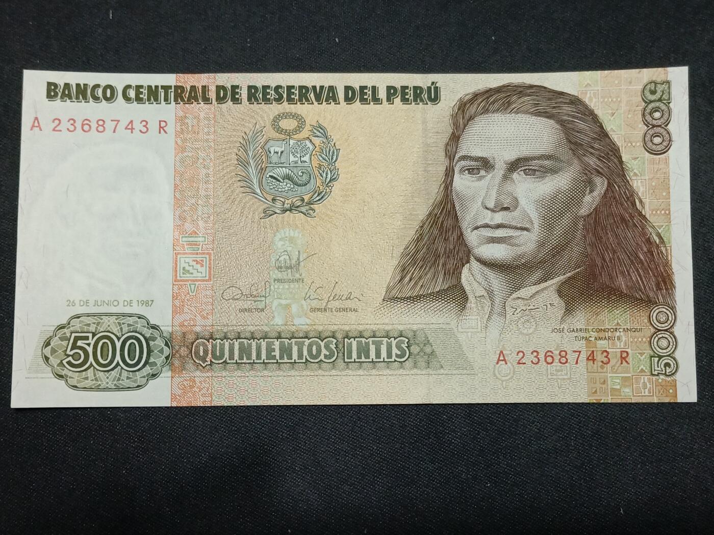 【游宝拍卖】丙午马年第8期 秘鲁-500印蒂【1988年 全新UNC】