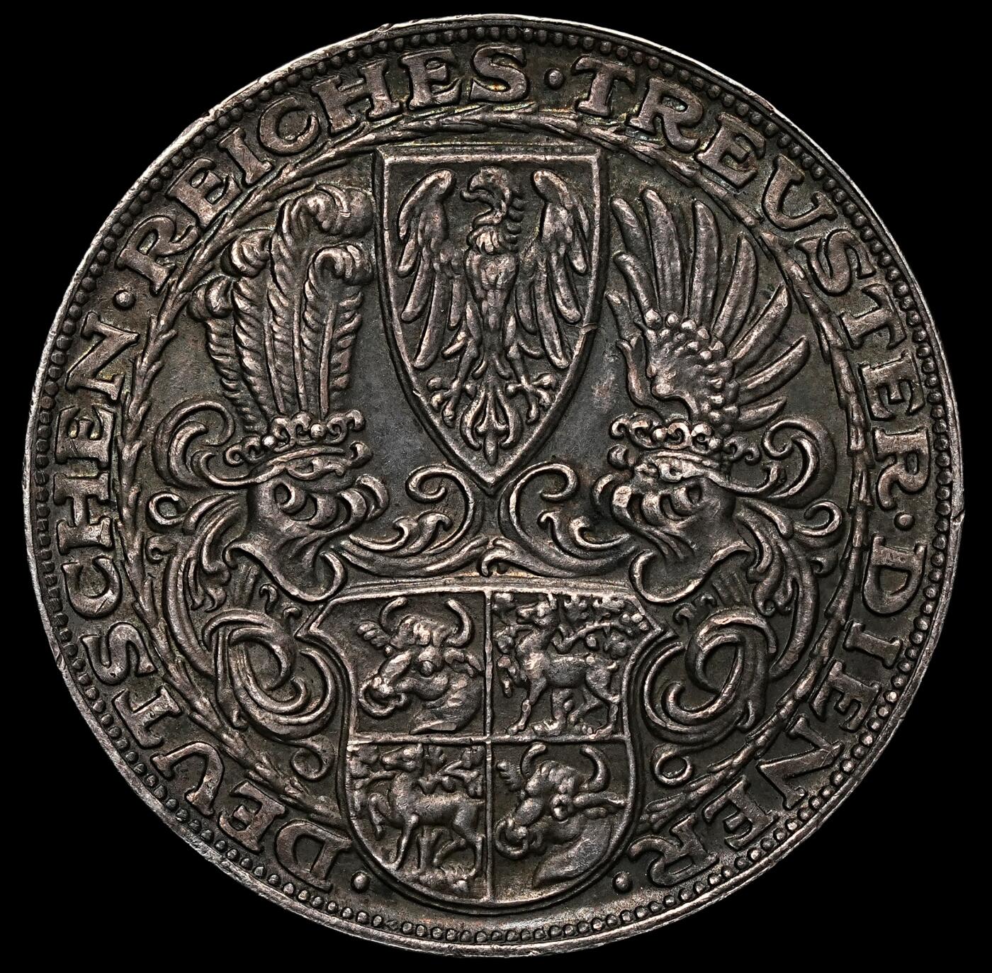 修遠堂世界钱币第106期，请看参拍说明 1927年德国-兴登堡80大寿纪念银币章 五马克型，24.92g，含银90%,通体黑五彩