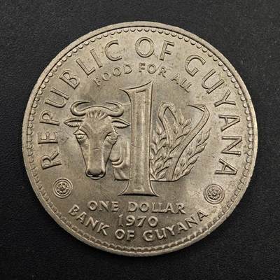 【淘币小摊】实时拍第八百七十七拍   散币场    每周一统一发货 - 圭亚那1970年1元fao纪念币