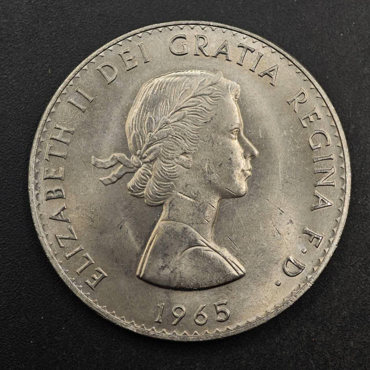 【淘币小摊】实时拍第八百七十七拍   散币场    每周一统一发货 英国1965年丘吉尔克朗纪念币