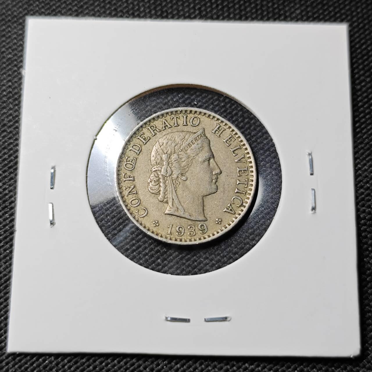 KK钱币收藏小铺   第402期 2月预留时间 周末发货 1939瑞士20分 