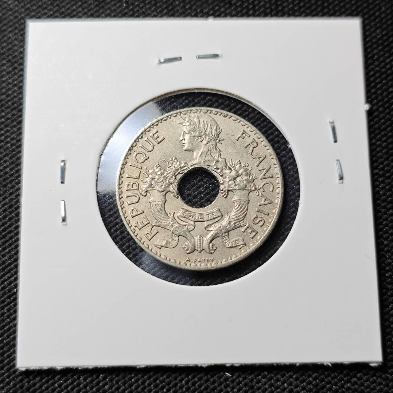 KK钱币收藏小铺   第403期 2月预留时间 周末发货 1939法属印支5分 深打