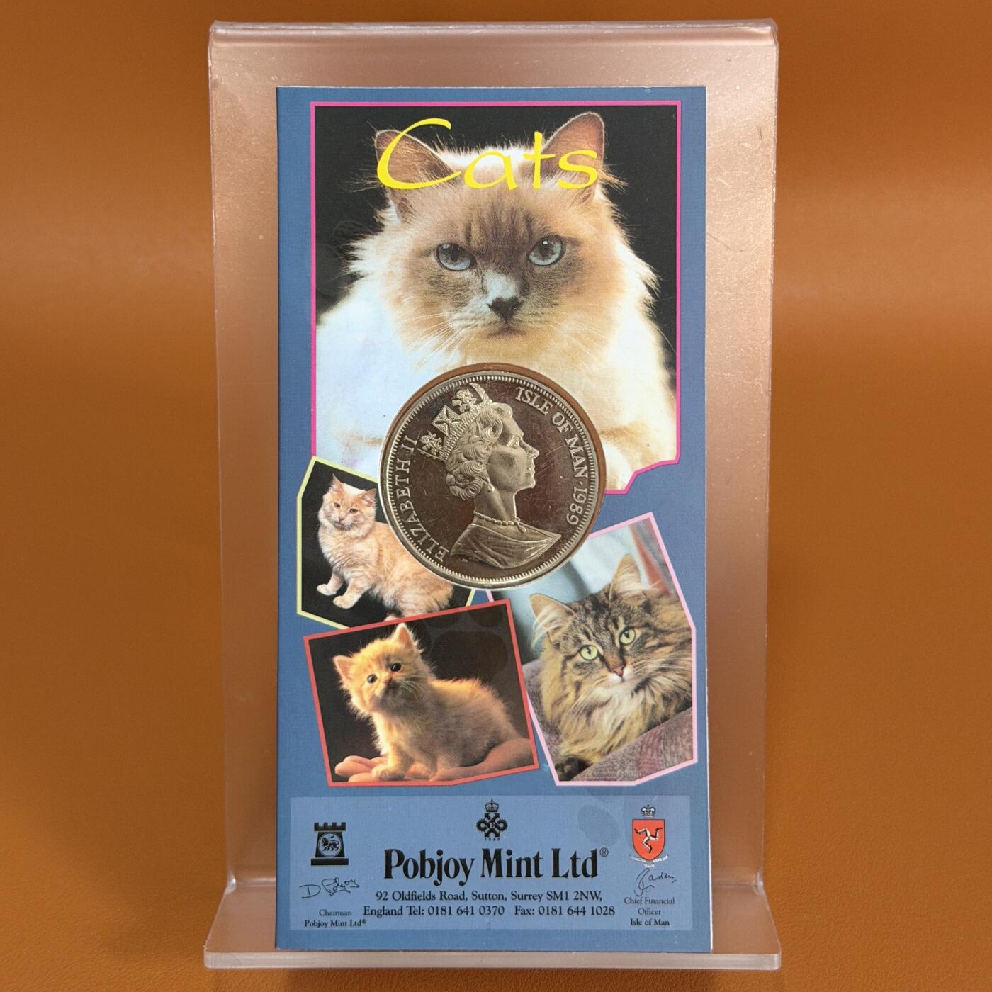 ＜星葵🌻钱币社＞硬币场·第71期·3月10日发货 马恩岛1989年波斯猫卡装1克朗纪念币