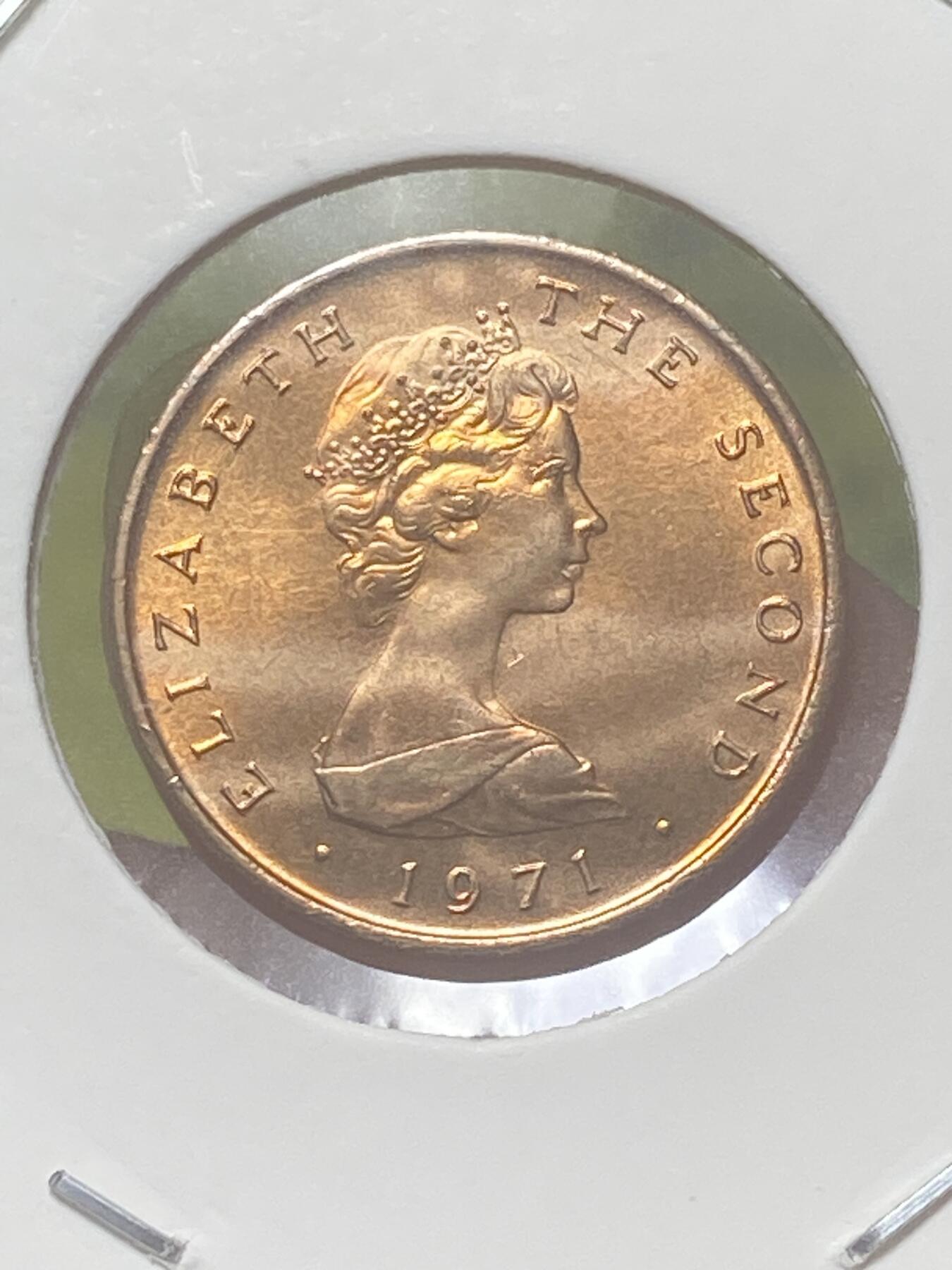 2026年第三十四场(总第二百零三场）外国精品纸夹币场(免佣金) 英属马恩🇮🇲1971年1/2新便士(伊丽莎白二世中年花冠，十进制第一套)