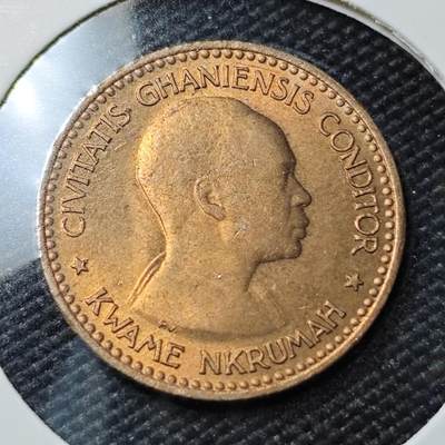 KK钱币收藏小铺   第402期 2月预留时间 周末发货 -  1958加纳1/2便士铜币