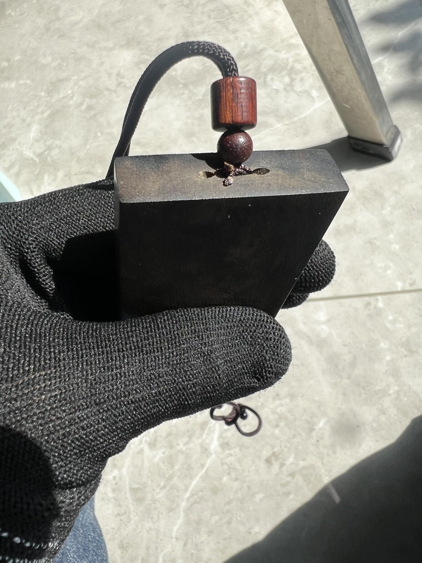 零元拍：NO.48金丝楠平安无事牌，满水波香喷喷的小金砖，金光闪闪，84.3/41.8/11.5MM