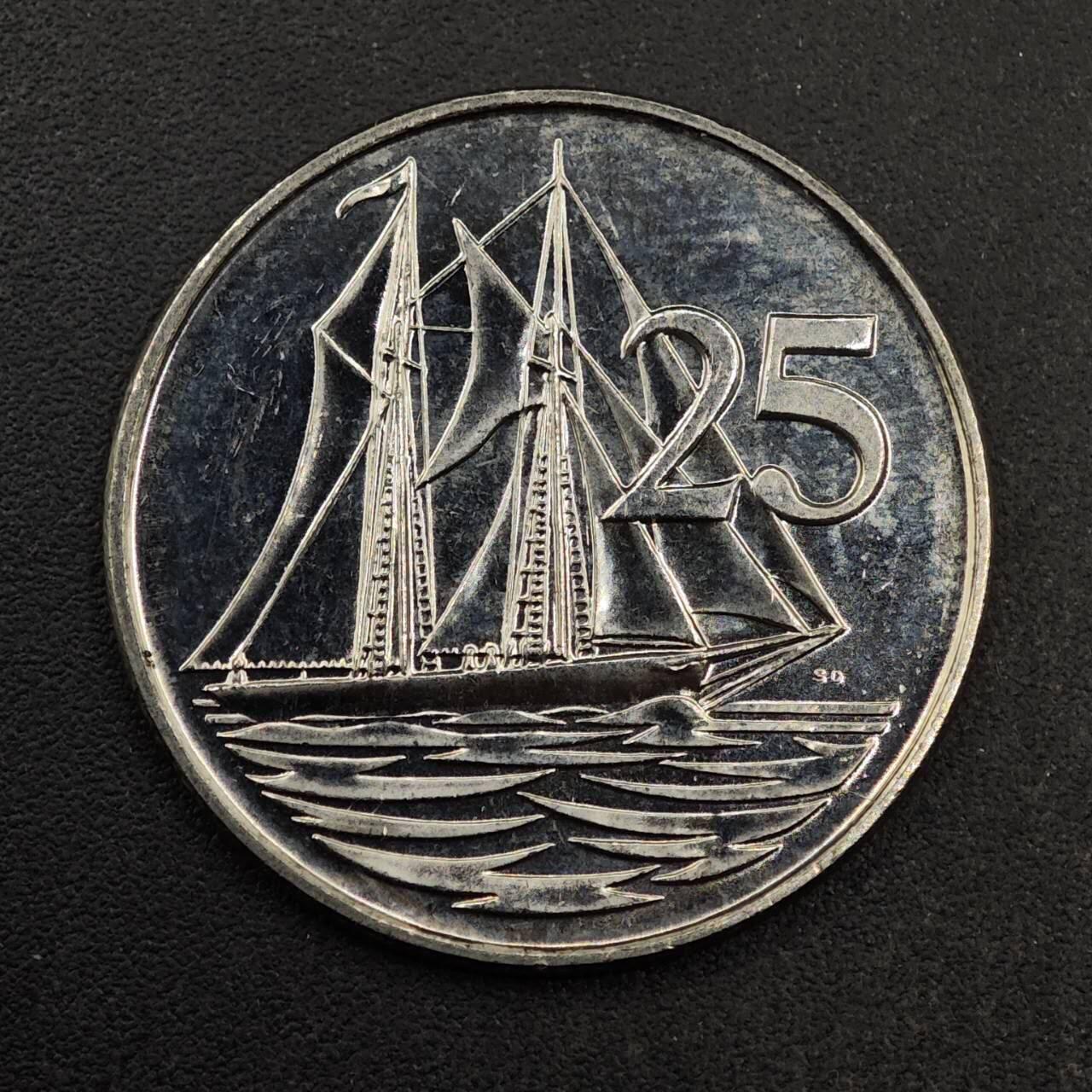 【淘币小摊】实时拍第八百七十七拍   散币场    每周一统一发货 开曼2008年25分镍币