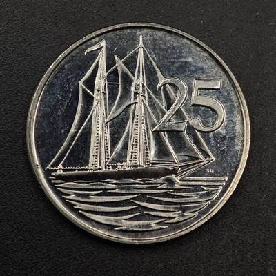 【淘币小摊】实时拍第八百七十七拍   散币场    每周一统一发货 - 开曼2008年25分镍币