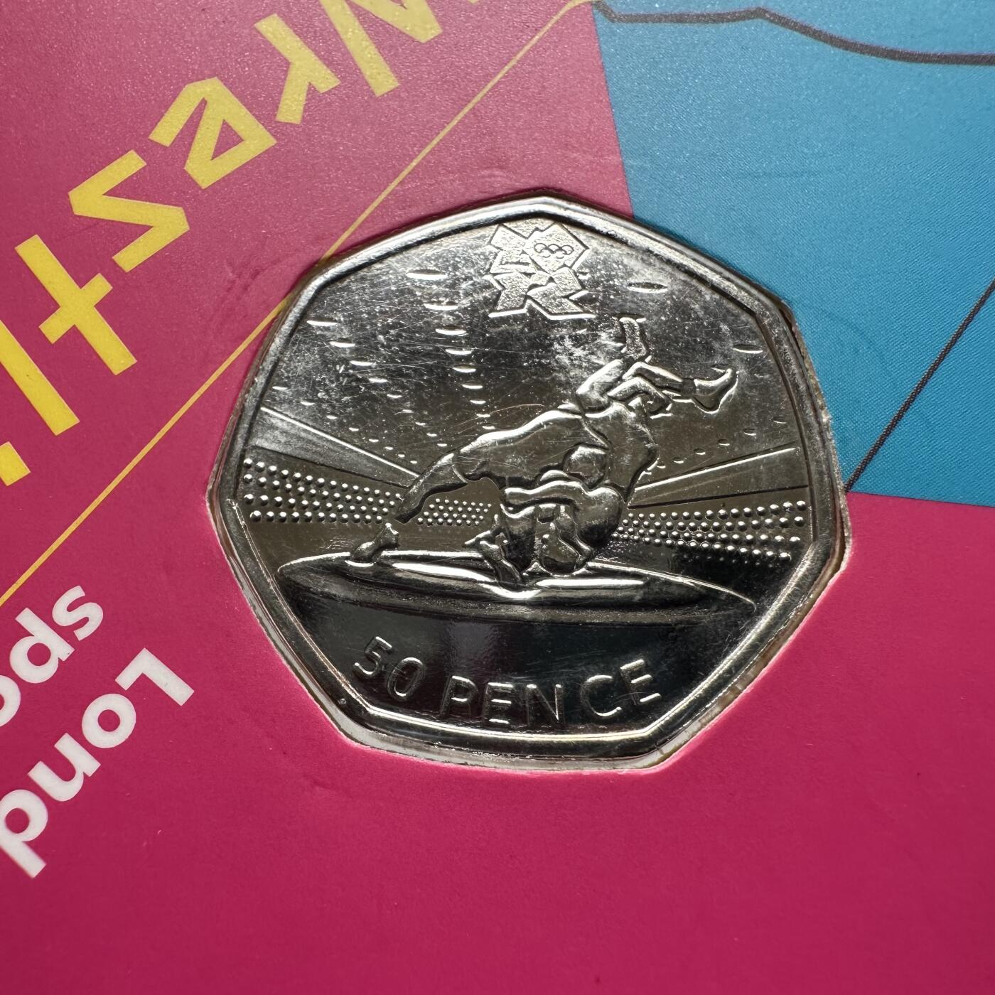 🌹外币初藏🌹🐯2026年第26场  各国纪念币专场 每周二四六晚8️⃣点 接代拍 英国2011年伦敦奥运会 摔跤50便士纪念币