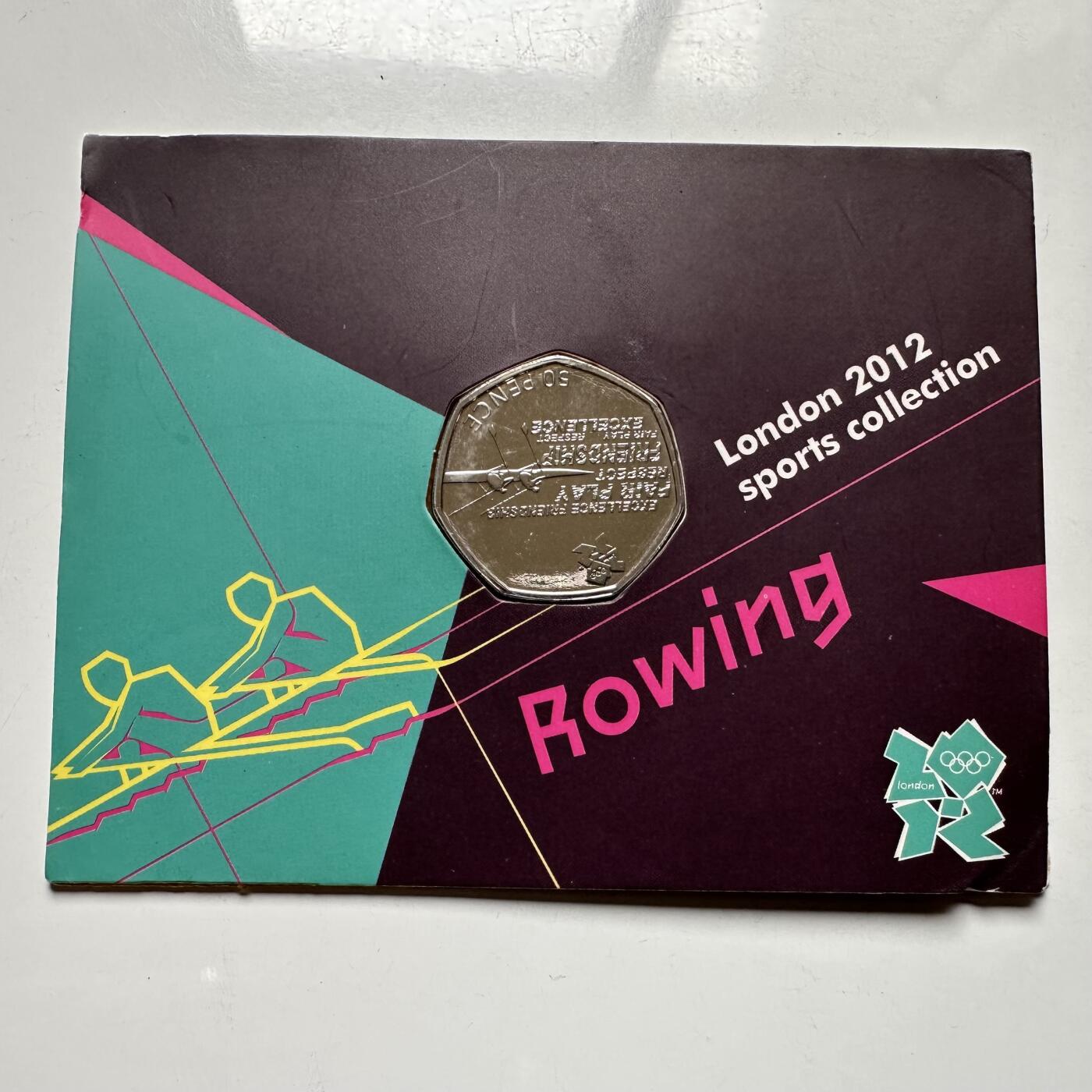 🌹外币初藏🌹🐯2026年第26场  各国纪念币专场 每周二四六晚8️⃣点 接代拍 英国2011年伦敦奥运会赛艇50便士纪念币