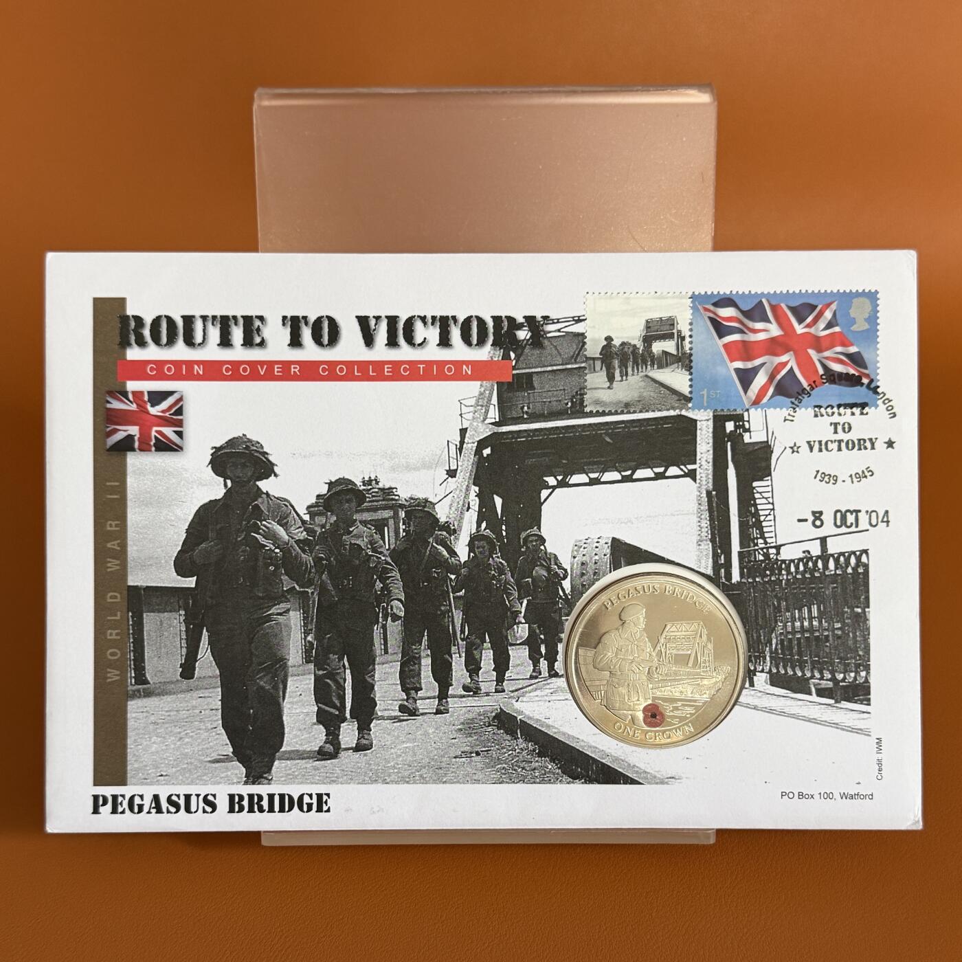 ＜星葵🌻钱币社＞硬币场·第71期·3月10日发货 〈邮币封〉直布罗陀2004年飞马桥1克朗彩色精制纪念币