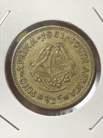 2026年第三十四场(总第二百零三场）外国精品纸夹币场(免佣金) - 南非🇿🇦1961年1/2分(独立后首套流通硬币)