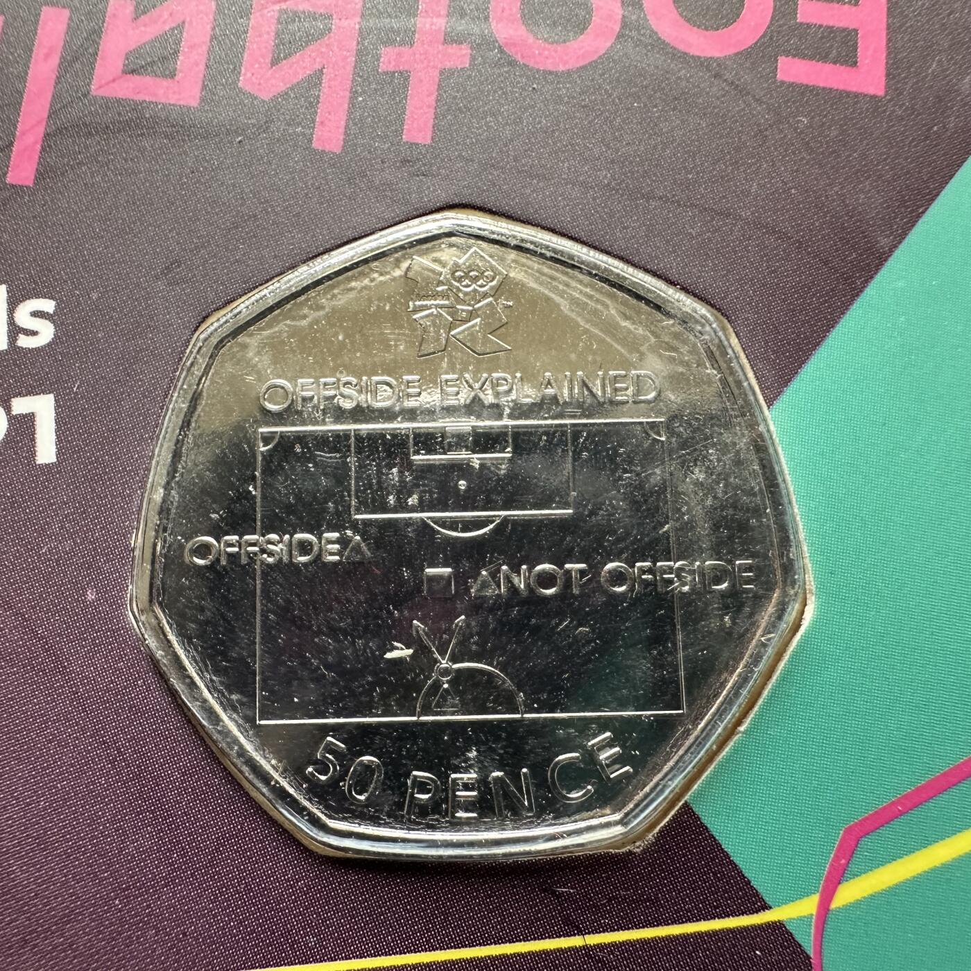 🌹外币初藏🌹🐯2026年第26场  各国纪念币专场 每周二四六晚8️⃣点 接代拍 英国2011年伦敦奥运会足球越位规则50便士纪念币
