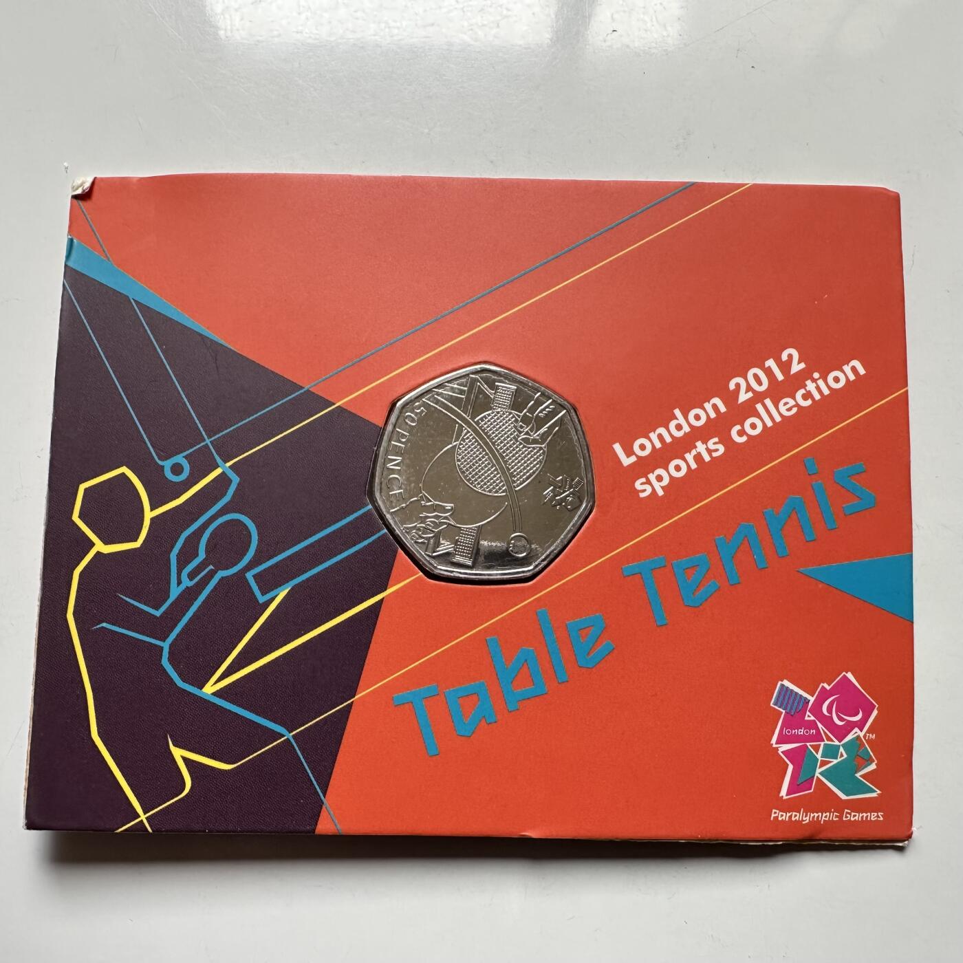 🌹外币初藏🌹🐯2026年第26场  各国纪念币专场 每周二四六晚8️⃣点 接代拍 英国2011年伦敦奥运会乒乓球50便士纪念币