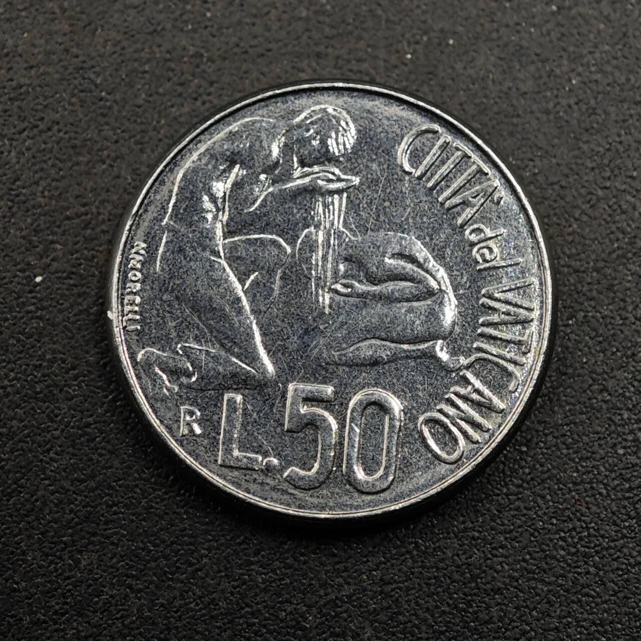 【淘币小摊】实时拍第八百七十七拍   散币场    每周一统一发货 梵蒂冈1991年50里拉