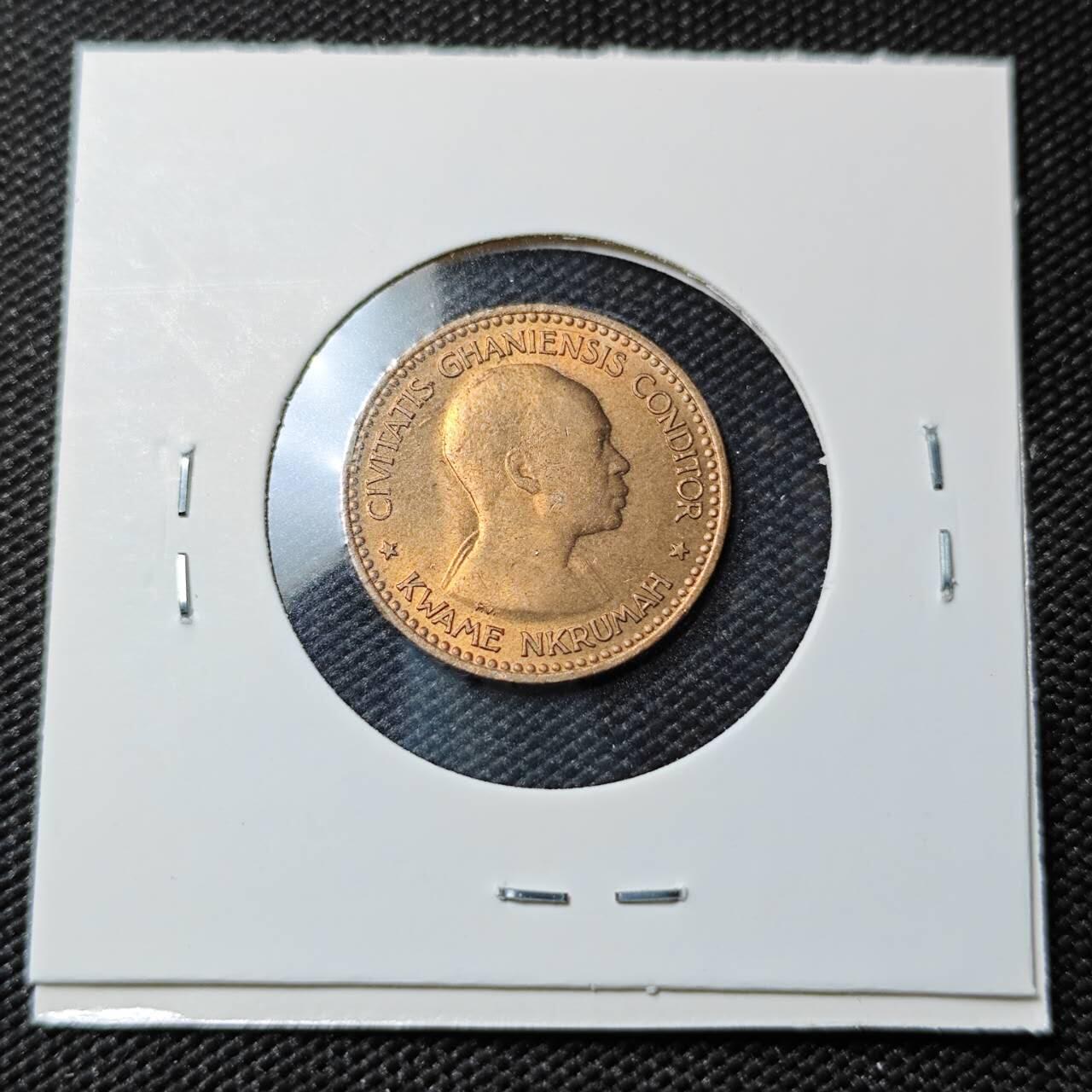 KK钱币收藏小铺   第402期 2月预留时间 周末发货  1958加纳1/2便士铜币