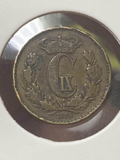 2026年第三十四场(总第二百零三场）外国精品纸夹币场(免佣金) - 丹麦王国🇩🇰1868单年份1/2国家货币斯基林(克里斯蒂安九世时期，皇冠标，c版哥本哈根造)