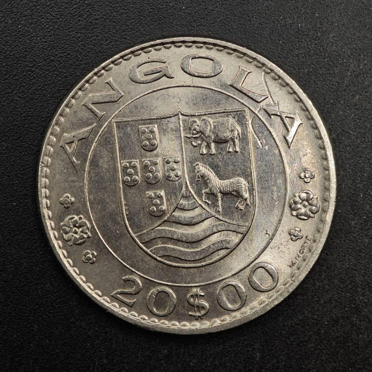 【淘币小摊】实时拍第八百七十七拍   散币场    每周一统一发货 安哥拉1971年20埃斯库多镍币