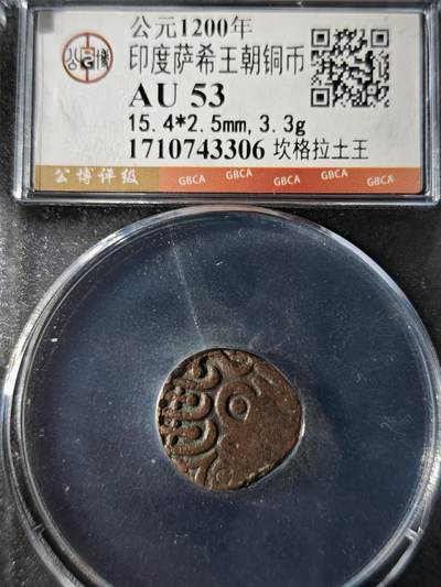 119期新疆红钱粟特钱币丝路钱币专场 - 印度萨希王朝铜币