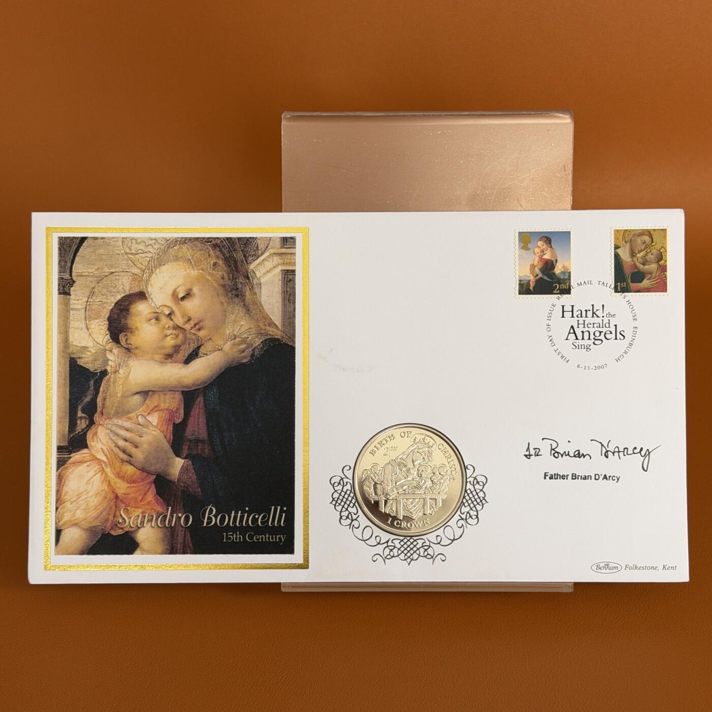 ＜星葵🌻钱币社＞硬币场·第71期·3月10日发货 〈邮币封·签名版〉马恩岛1997年千禧年·基督诞生1克朗纪念币