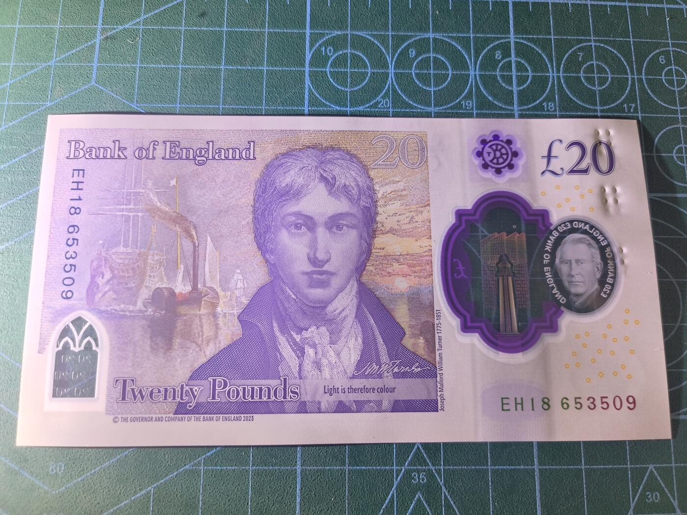 世界靓号纸钞第八十二期 2024年英国英格兰银行20镑 查尔斯镑 品相如图