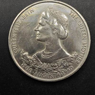  【淘币小摊】限时拍第八百七十九拍   克朗币邮币封场    每周一统一发货 - 根西岛1980年女王母亲25便士纪念币