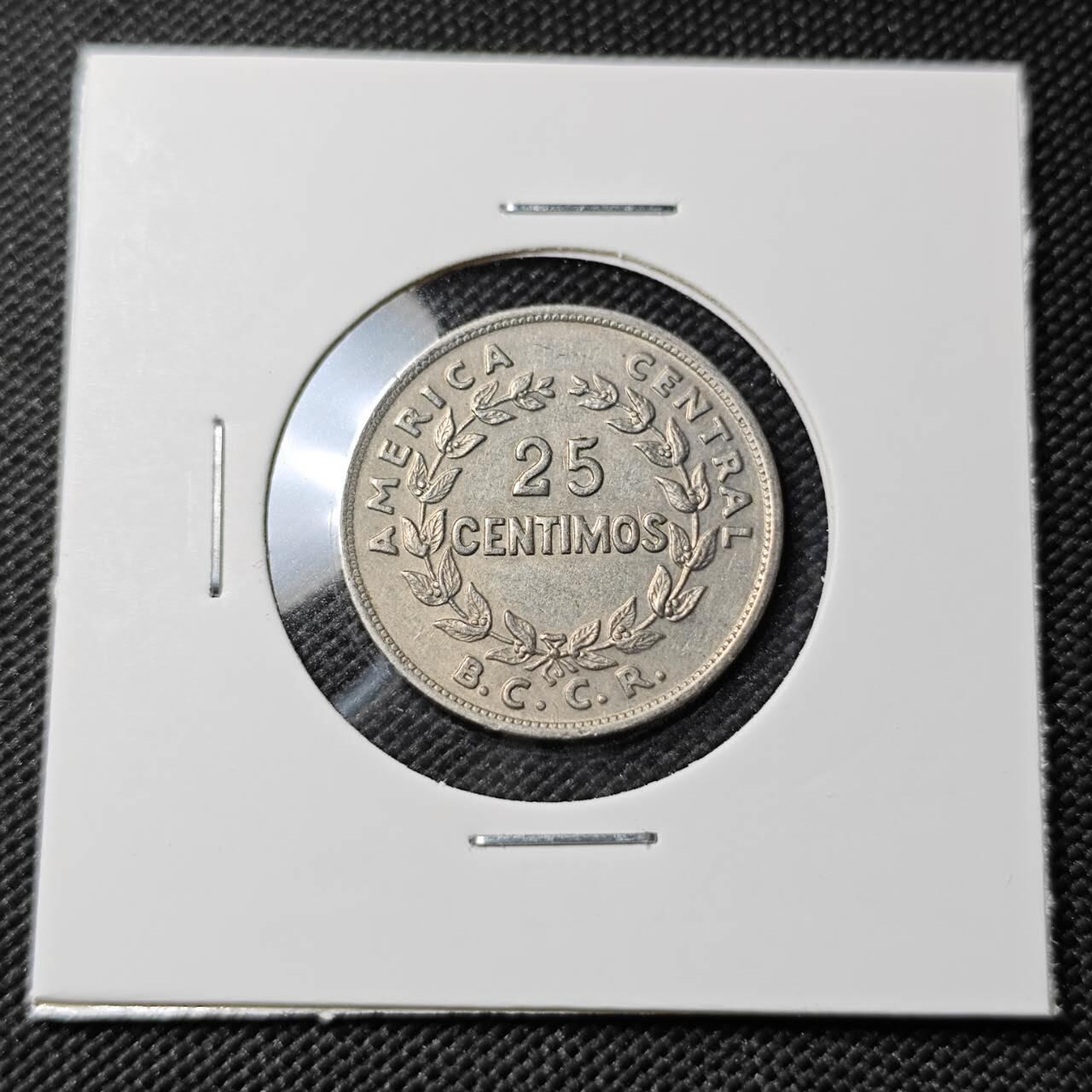 KK钱币收藏小铺   第403期 2月预留时间 周末发货  1969哥斯达黎加25分