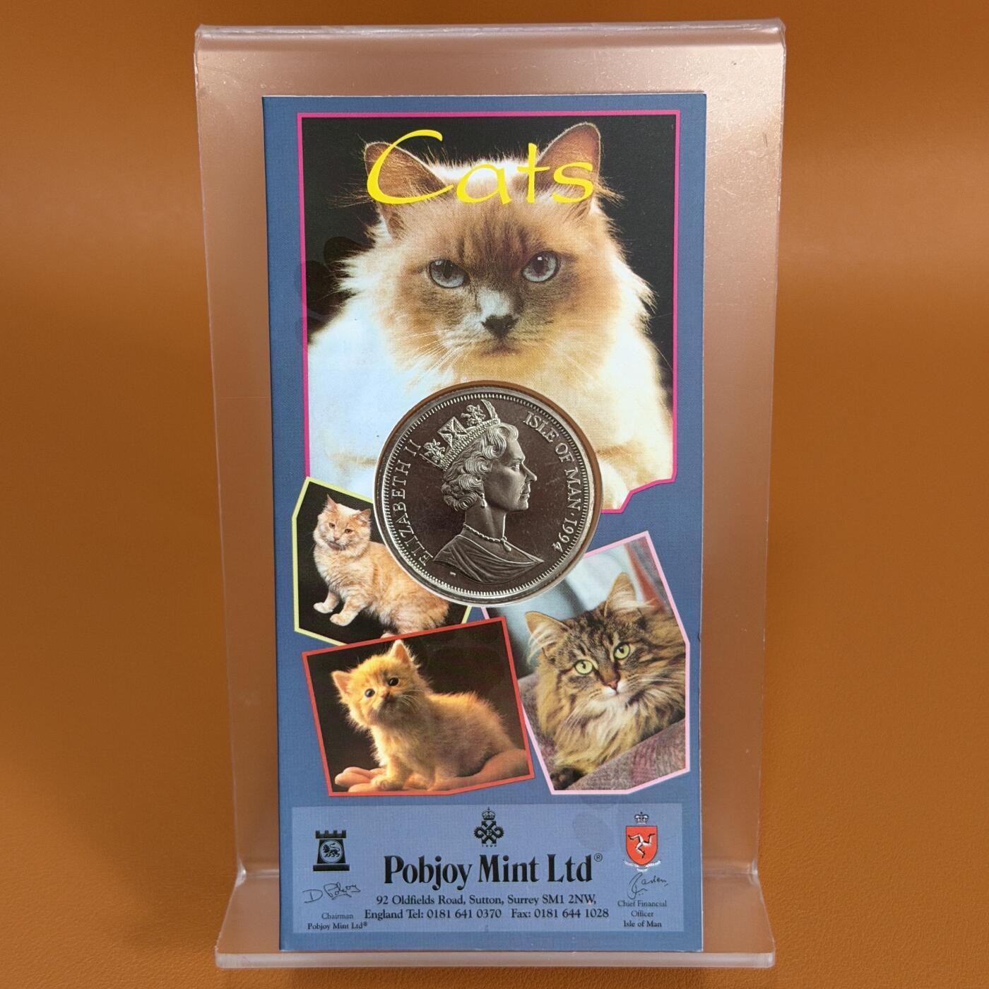 ＜星葵🌻钱币社＞硬币场·第71期·3月10日发货 马恩岛1994年日本短尾猫卡装1克朗纪念币