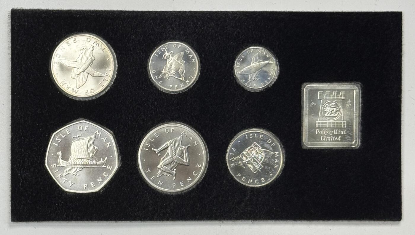 S&S Numismatic世界钱币-拍卖 第121期  马恩岛1978年6枚全银套币盒证齐全 合计49.7克925银