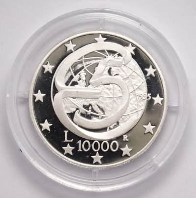 观钱近现代机制币拍卖No.003  意大利 1995 年 “墨西拿会议 40 周年” 10000 里拉纪念银币