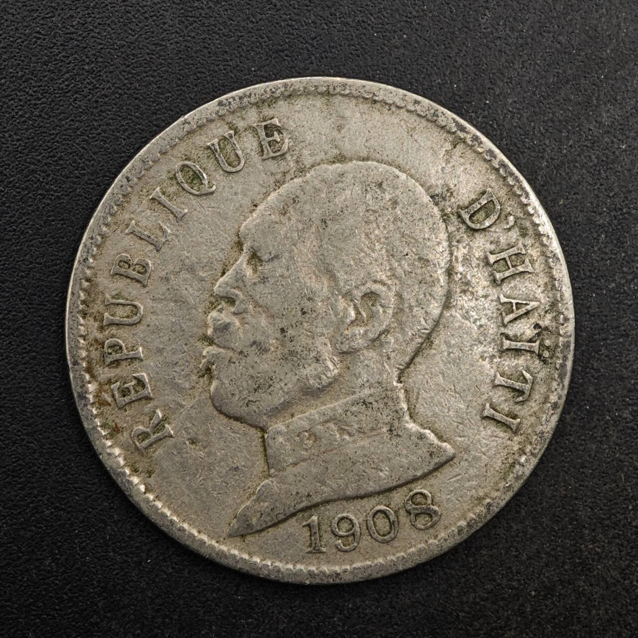 【淘币小摊】实时拍第八百七十七拍   散币场    每周一统一发货 海地1908年50分