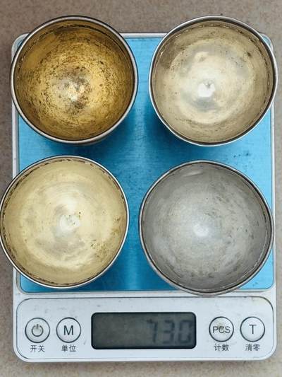 文馨钱币收藏第 296 场，长期接代拍业务 - 海外回流银杯四个 73 克