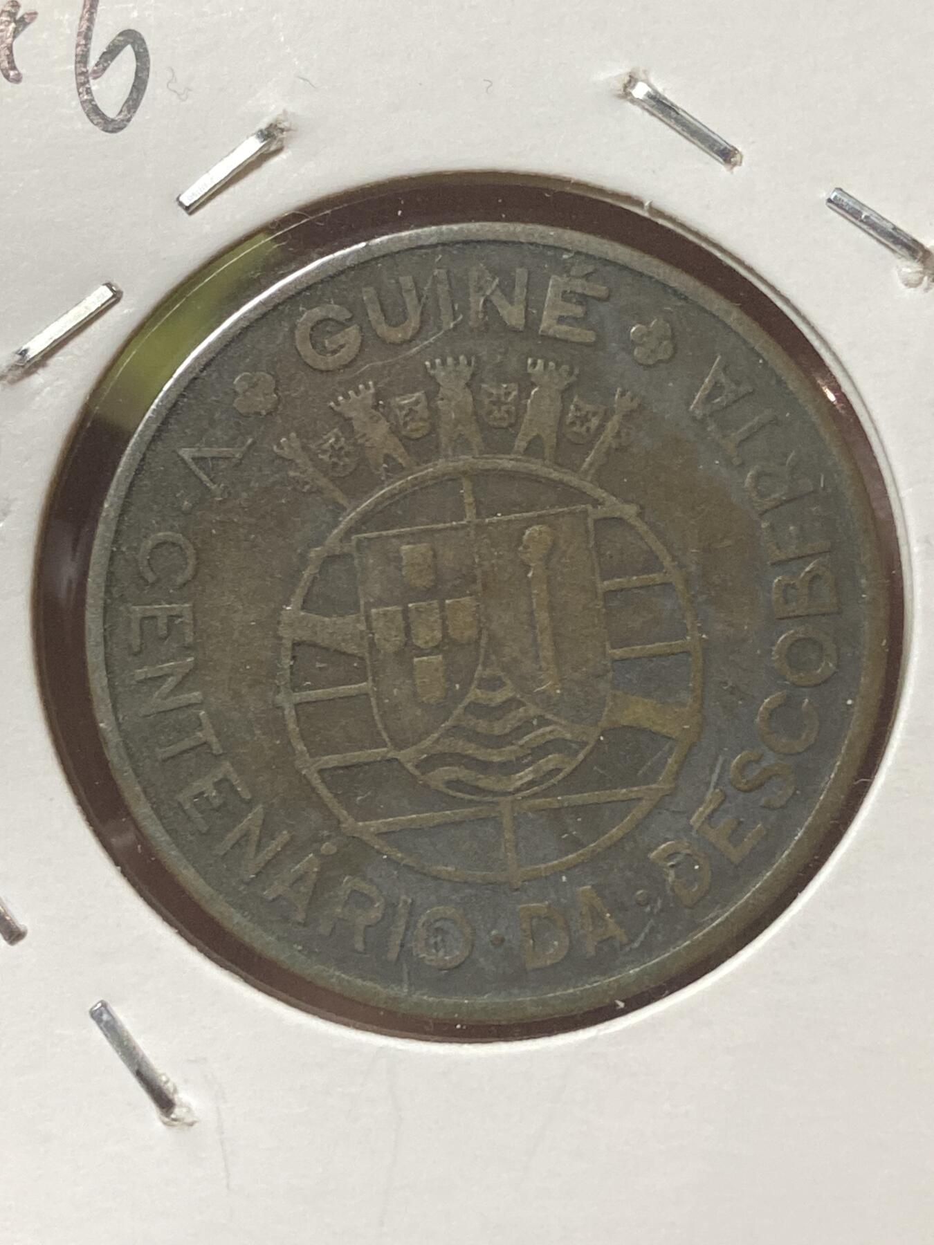 2026年第三十四场(总第二百零三场）外国精品纸夹币场(免佣金) 稀少品种–葡属几内亚1946单年份1埃斯库多(葡萄牙发现几内亚500周年纪念币)