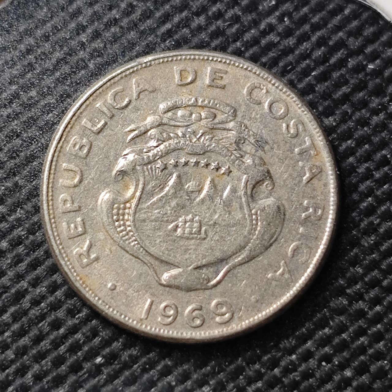 KK钱币收藏小铺   第403期 2月预留时间 周末发货 1969哥斯达黎加5分